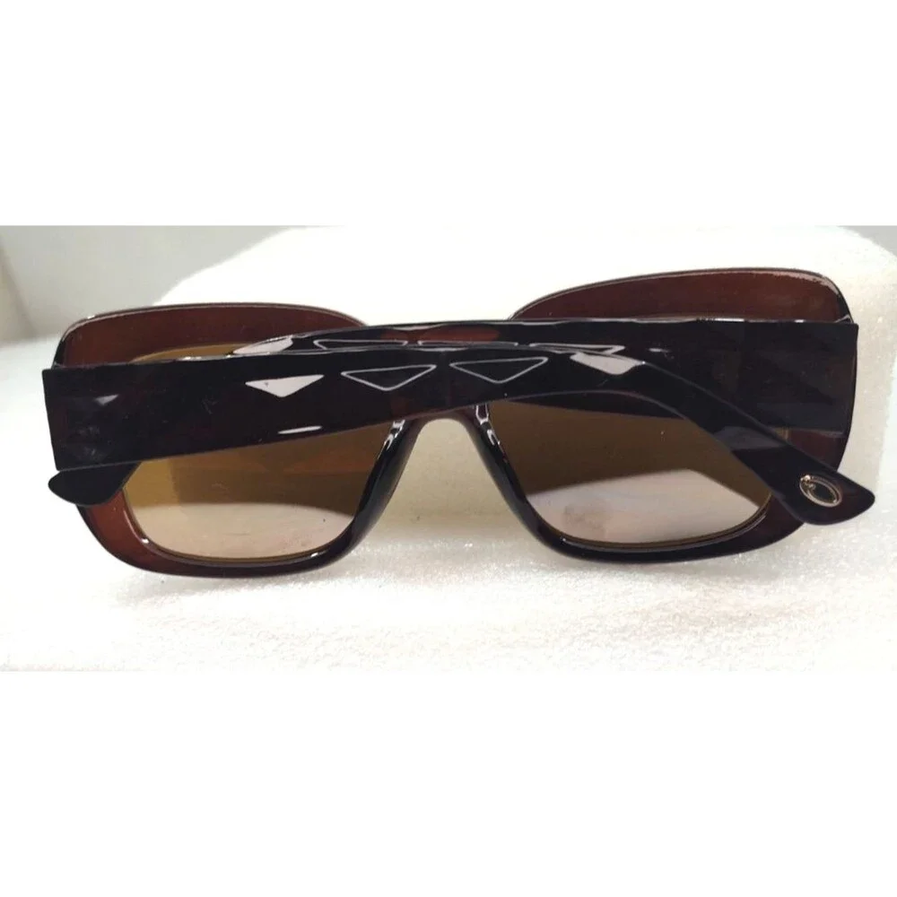 Vtg Oscar de la Renta Brown Oversized Sunglasses Rectangle Mod 1360 57-13-139